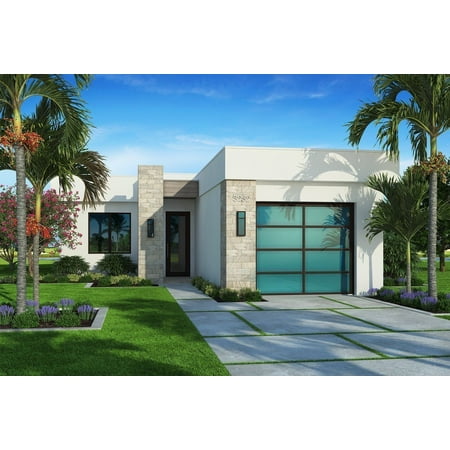 013-1515: Contemporary Modern 3 Bed, 2 Bath Luxury Home Plan, 1515 Sq Ft: Full Blueprints with License to Build by Home Plan Marketplace - Lesuto