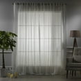 thumbnail image 3 of 3S Brother's Ecru Sheer Home Decorative Set of 2 Panels Faux Silk Crap Chiffon Fabric Window Curtains Hanging Back Tap & Rod Pocket Custom Made 5-30 Ft Long - Made in Turkey (52"W x 156"L) Each, 3 of 6