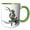 Green/White, variant on 3drose, Ninja Monster Cartoon Character, 11oz Mug