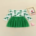 thumbnail image 4 of CNKOO Robe Décontractée Printemps Automne pour Enfants Filles Saint-Patrick Manches Longues Imprimé Trèfle Robe en Tulle Verte 5-6 Ans, 4 of 8