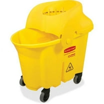Rubbermaid Commercial WaveBrake 35 QT Institution Bucket Wringer - 35 quart - Splash Resistant, Handle - 20.5" x 16.8" - Tubular Steel, Plastic - Yellow - 1 / Carton | Bundle of 2 Cartons