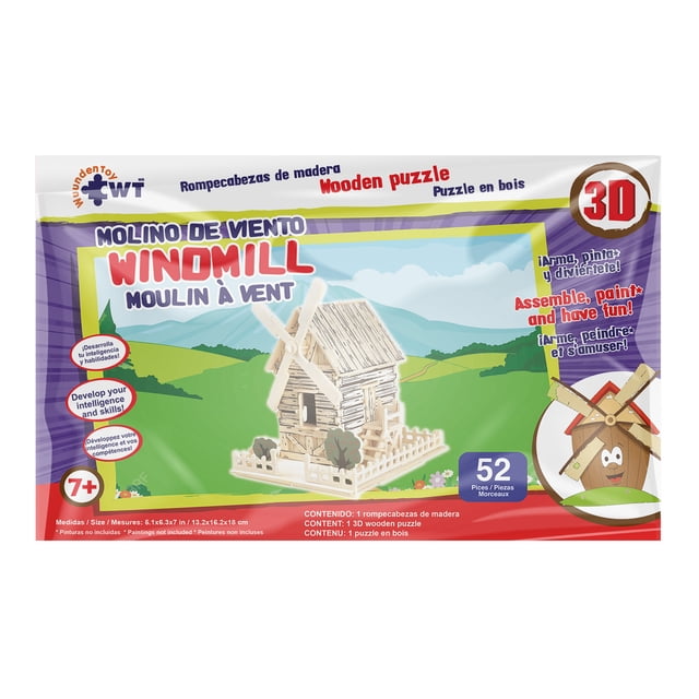 Rompecabezas de Madera 3D Grande Molino de Viento Wuundentoy 0817
