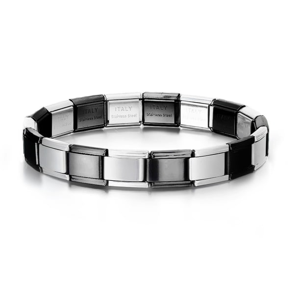 9mm Width Italian Charm Bracelet Fashion Stainless Steel Bangle Elastic Link Chain High Quality Factory DIY