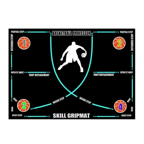 Portable Basketball Footwork Training Mat, Non-Slip Silent Agility Pad for Speed & Coordination Drills, All Levels & Ages
