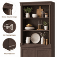 thumbnail image 4 of Homfa 71"H Pantry Cabinet with Doors, 5 Tier Cupboard with Adjustable Shelf for Kitchen Dining Room, Cherry, 4 of 7