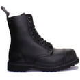 thumbnail image 2 of Grinders Stag CS Unisex 10 Eyelet Lace Up Steel Toe Leather Boots In Black Size 10M, 2 of 6