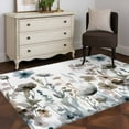 thumbnail image 3 of 2.7x5 Area Rugs, Blue Grey Pink Spring Floral Non-Skid Rubber Backing Large Rectangle Rugs - Living Room Bedroom Home Office, Watercolor Botanical Indoor Floor Mat Carpets Washable Rug, 3 of 9