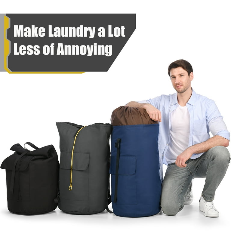 Music Notes Portable Laundry Bag for Men and Women Large Laundry Backpack  with Adjustable Shoulder Straps Durable Laundry Hampers for Bedroom Bedroom