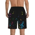 thumbnail image 3 of KLL Color Musical Notes Men's Casual Summer Beach Shorts Hawaiian Shorts with Pockets-X-Large, 3 of 5