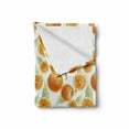 thumbnail image 2 of Nature Soft Flannel Fleece Blanket, Orange Fruit Leaves Pattern Watercolors Citrus Eco Juicy Healthy Food Artwork, Cozy Plush for Indoor and Outdoor Use, 50" x 70", Orange Pale Green, by Ambesonne, 2 of 6
