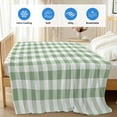 thumbnail image 4 of Sage Green Buffalo Plaid Cooling Blanket,Lightweight Breathable Summer Throw Blanket with Double Sided Cold Effect,Green White Checkered Farmhouse Picnic Blankets Bed Sheet for Hot Sleepers 60"x80", 4 of 8