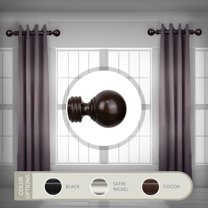 Domovina Noble 1.5 - inc  dia. Side Curtain Rod 12-20 inch long, Set of 2-Color:Cocoa