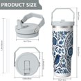 thumbnail image 5 of 1pc 30oz Tumbler with Straw & Handle - Insulated Stainless Steel Cup | Holiday Gift for Man Women (Christmas, Valentine's, Birthday), 5 of 7