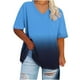 thumbnail image 2 of Cutuoiiu Women's Loose Short Sleeve V Neck Solid Color Oversized Tops Gifts, 2 of 4