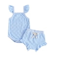 thumbnail image 1 of Plebaso Baby Girls Sleeveless Tops Triangle Shorts Two-Piece Set Solid Color Casual Summer Clothes Suits, 1 of 3