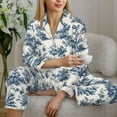 thumbnail image 4 of Salouo Vintage Floral 1 Pattern Women's Pajamas Set Long Sleeve Button Down Sleepwear Soft Pj Lounge Sets for women 2 Piece Pjs Set with Long Pants -X-Large, 4 of 8