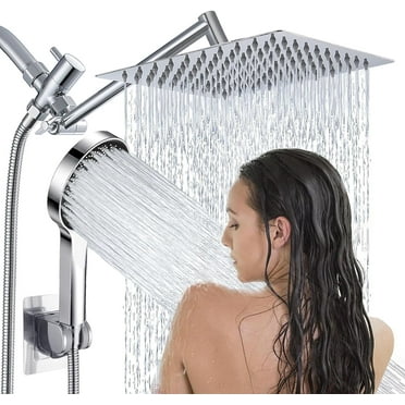 Shower Head Combo,13 Inch High Pressure Rain Shower Head with Adjustable Arm and 3 Settings Handheld ,Powerful Shower Spray Against Low Pressure Water with Long Hose
