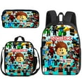 thumbnail image 1 of Roblox Backpack Black School Bag Anime School Bag Three-piece Backpack Set for Teenagerscihalo, 1 of 4