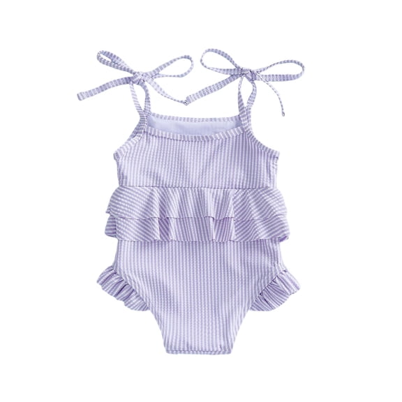 JAJAHO Baby Toddler Girls One Piece Swimsuit Cute Spaghetti Strap Ruffle Breathable Lightweight Swimwear For 3M-3Y Soft Swimwear