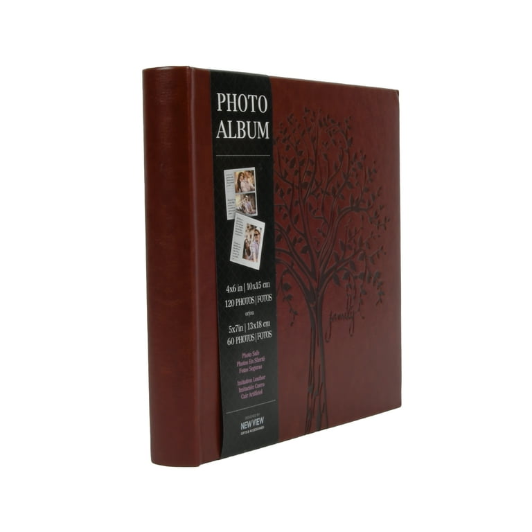 New View Gifts Faux Leather Family Tree Embossed Photo Album