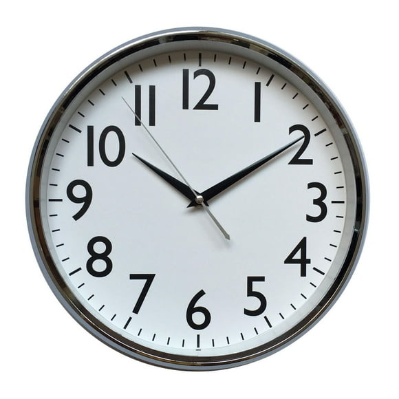 Hometrends Chrome Contemporary Wall Clock