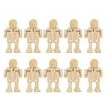 thumbnail image 1 of 10 Uds. Robot de madera sin terminar figuras con formas de personas de madera para manualidades de pintura DIY, 1 of 14
