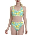 thumbnail image 2 of Picia Yellow Lemon Women's High Waisted Bikini Scoop Neck Swimsuit Two Pieces Bathing Suit-Medium, 2 of 8