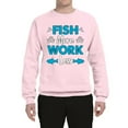 thumbnail image 2 of Wild Bobby, Fish More Work Less Pro Fishermen, Fishing, Unisex Crewneck Graphic Sweatshirt, Light Pink, Medium, 2 of 4