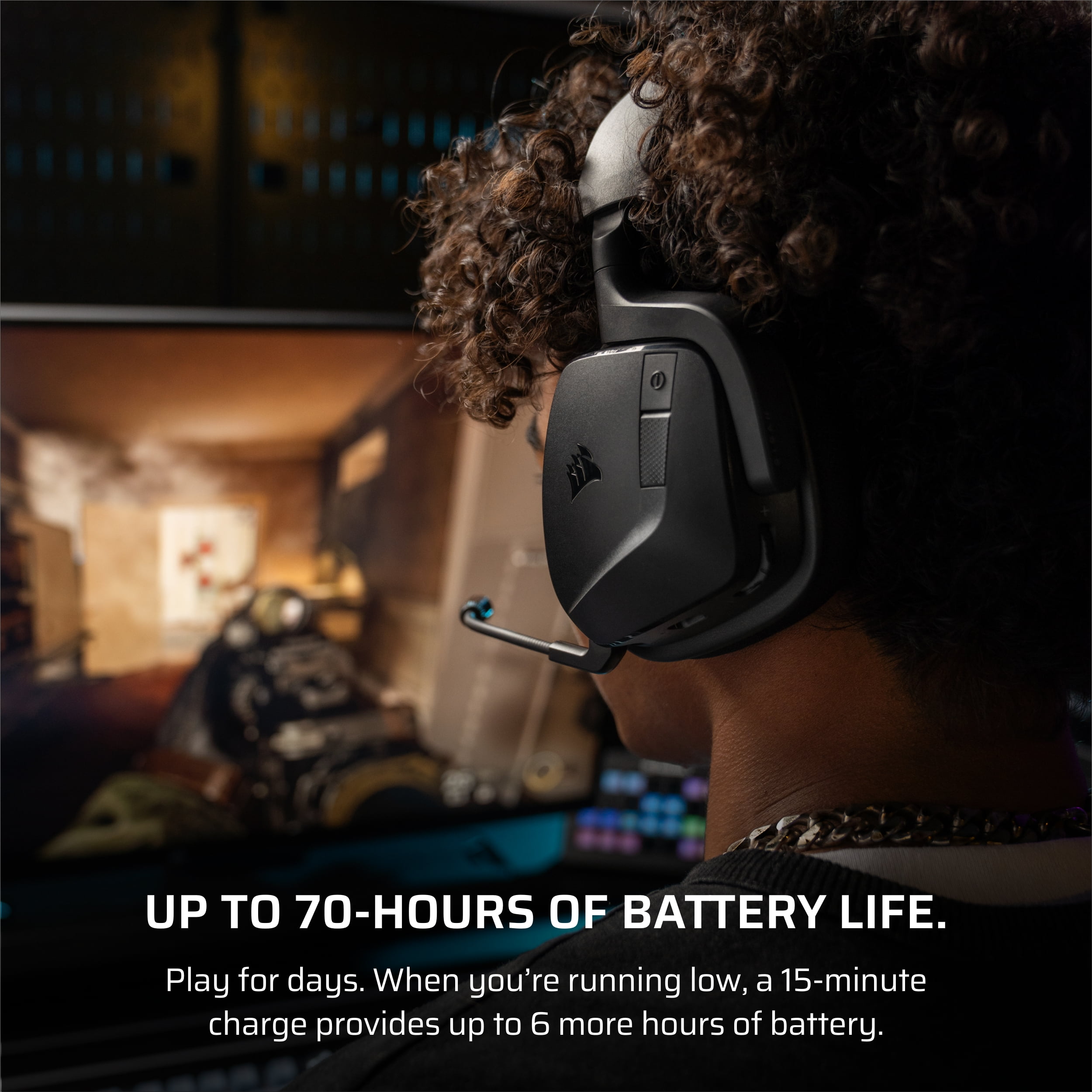 Corsair VOID WIRELESS v2 Gaming Headset for PC, Sony PlayStation, Nintendo Switch, Mobile - Black & Blue