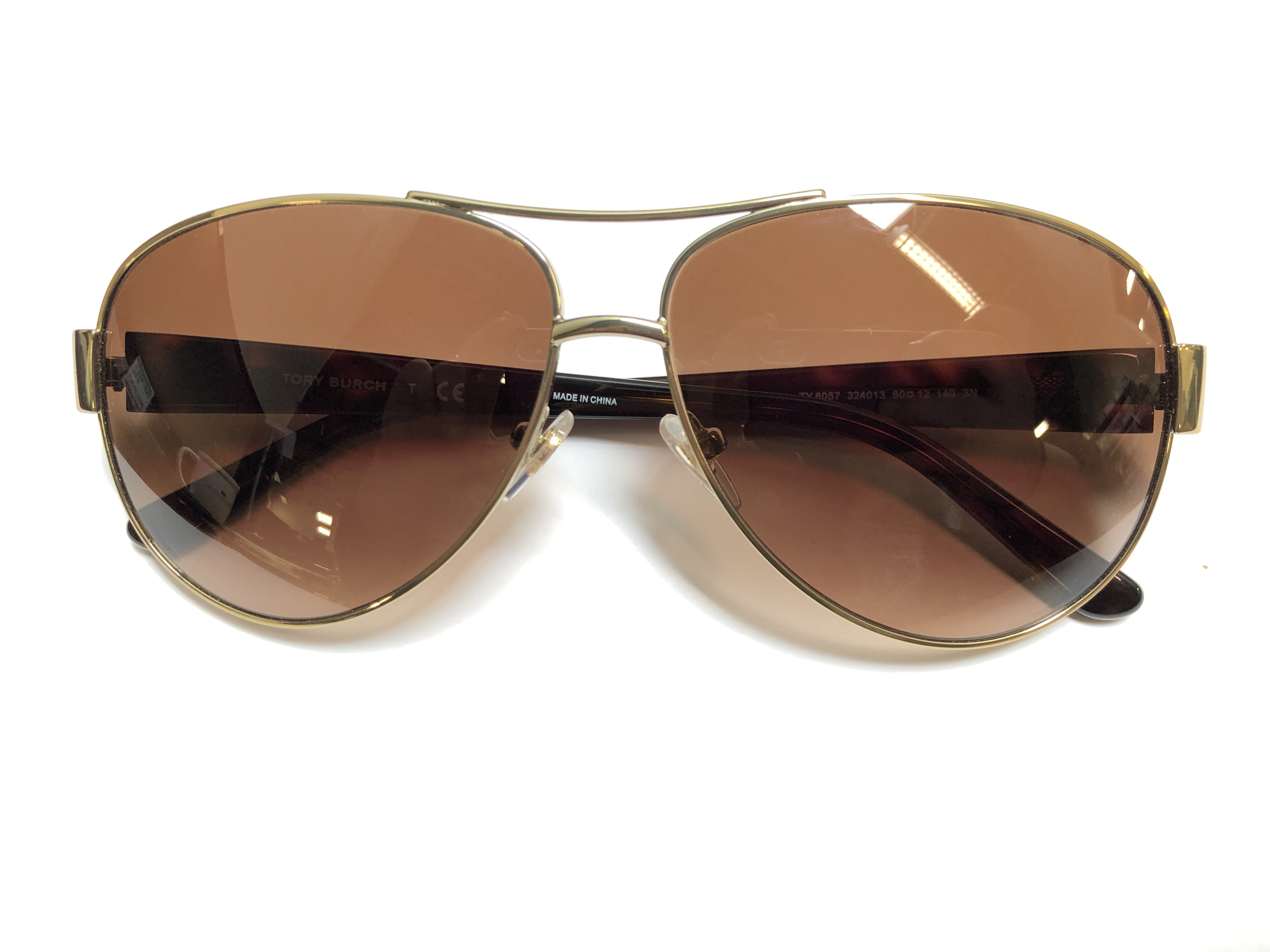 Tory Burch Metal Womens Aviator Sunglasses Gold 60mm Adult 
