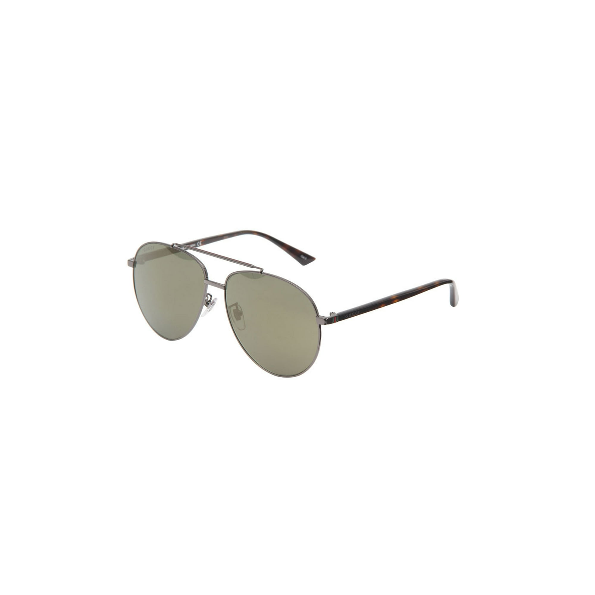 Gucci Gg0043Sa Gg 0043 Sa Ruthenium Brown Havana Green Aviator Sunglasses 61Mm Walmart