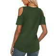 GIPQJK Women's Cold Shoulder T Shirts V Neck Short Sleeve Tunics Casual