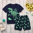 thumbnail image 2 of Toddler Baby Kids Boys Dinosaur Print Tops Shorts Pants Pajamas Sleepwear Set Baby Winter Bodysuit Warm up Suit Going Home Outfit Baby Boy 2t Boys Clothes Summer Sweat Outfit Toddler, 2 of 8