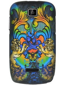 Rubberized Protector Case for Kyocera S2100 Rainbow Lion Sculpture 