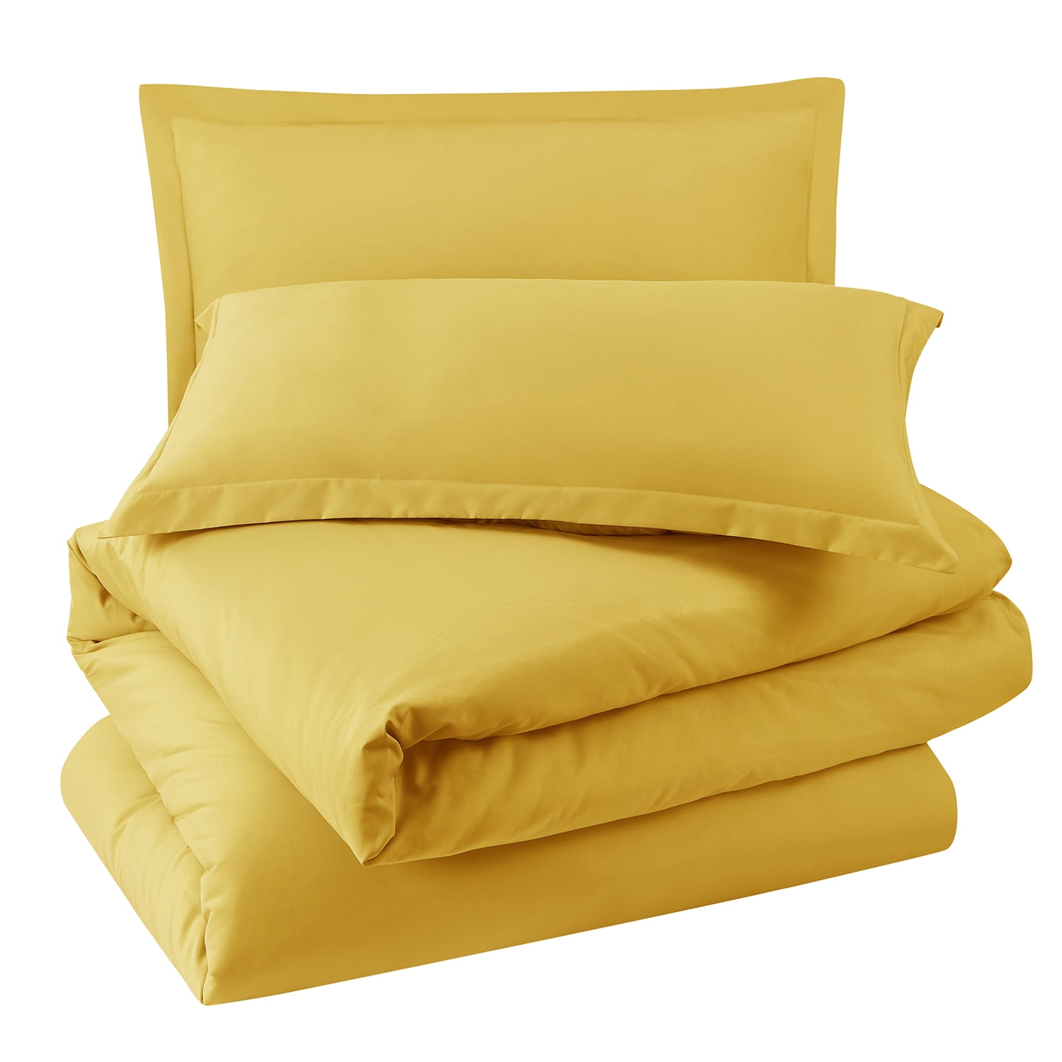 LammaLoe Twin Duvet Cover Set, Luxury Microfiber 2 Piece Bedding Sets with Pillow Sham, Yellow