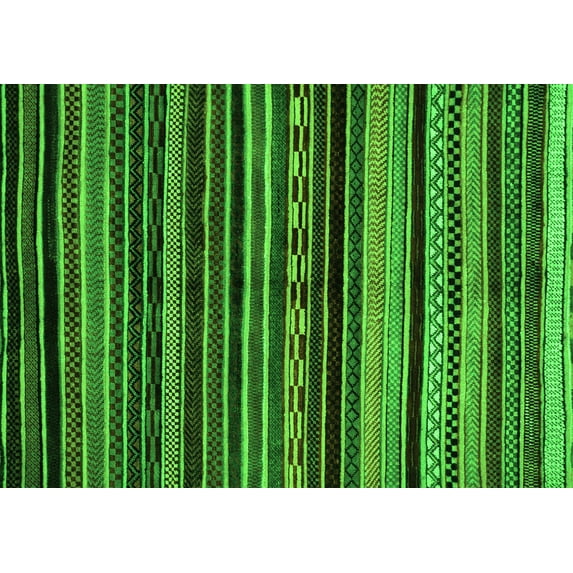 Ahgly Company Indoor Rectangle Abstract Green Modern Area Rugs, 3' x 5'