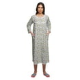 thumbnail image 4 of Moomaya Robe de Nuit Imprimée Longueur Genou en Coton avec Bordure en Dentelle Manches 3/4 pour Femmes, 4 of 5