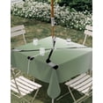 thumbnail image 3 of Square Outdoor Tablecloth with Umbrella Hole Sage Green Ombre Outside Table Cloth Waterproof Patio Table Cover Black Hockey Sticks Minimalist Style Zipper Tablecloths for Picnic Camping 60x60 Inch, 3 of 8