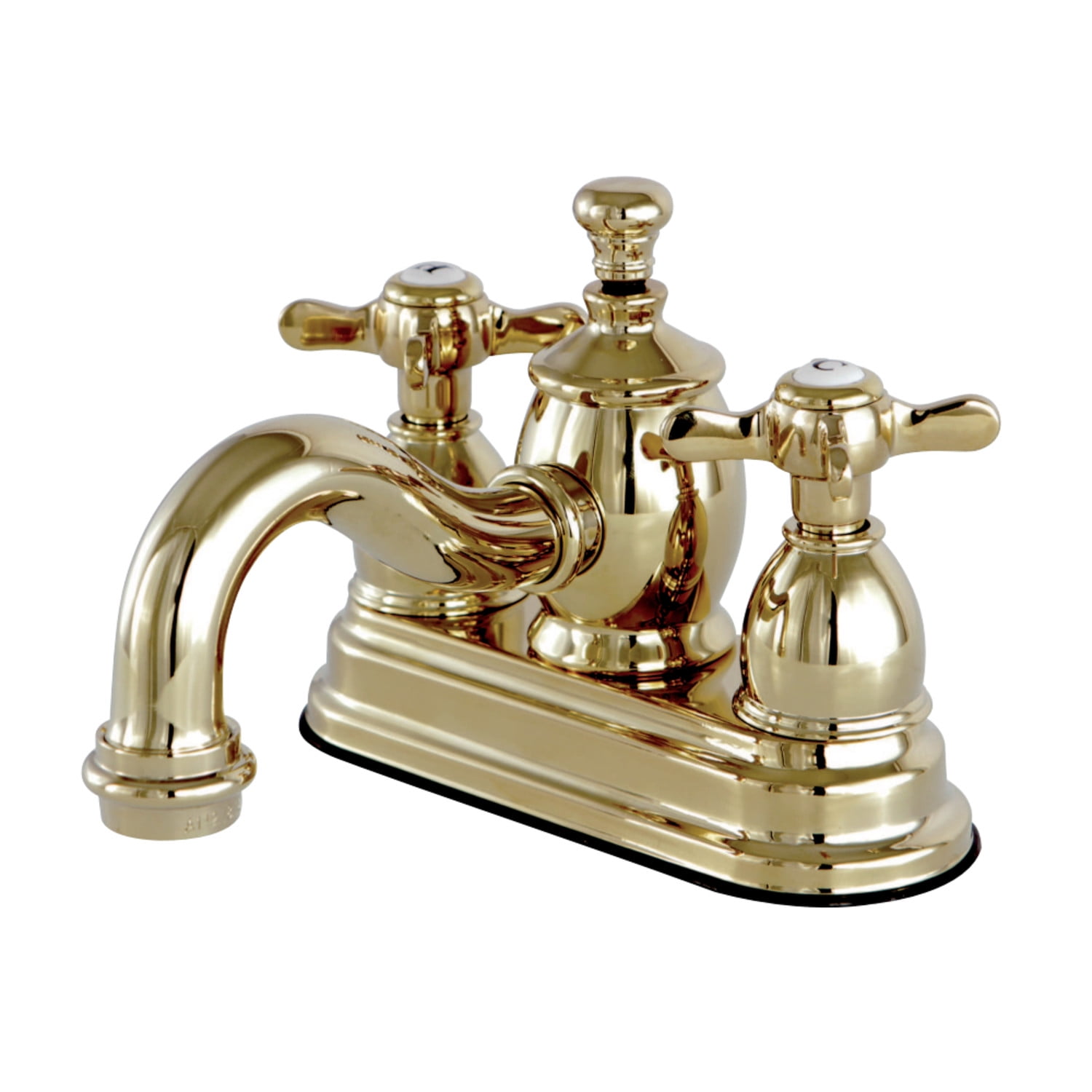 Kingston Brass KS7102BEX 4 in. Centerset Bathroom Faucet, Polished Brass