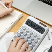 YIMWNYI Solar Powered Calculator, Mechanical Keyboard, Portable Office Calculator, Basic Math Functions, Ideal for Home and Store Use, Tactile Feel, Dual Power Supply