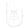 thumbnail image 2 of Inmod Molded Plastic Bar Stool with Wood Legs (Set of 2), 2 of 2