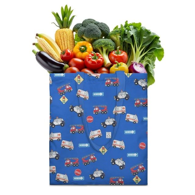 Sac d'Épicerie Pliable à Thème d'Excavatrice - Sac de Courses Réutilisable Durable et Spacieux
