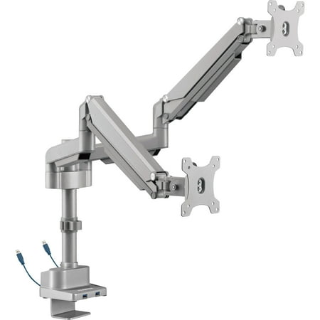 UPC: 0035255998031 | Lorell LLR99803 USB Pole Dual Monitor Arm 1 Each Gray