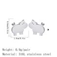 thumbnail image 3 of Hippo Stud Earrings Simple Jewelry Birthday Party Gifts for Men and Women, 3 of 4