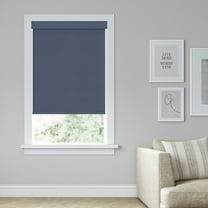 LEVOLOR Custom Expressions Collection, Cordless Room Darkening Roller Shade, Blue, 31 1/4" Width x 48" Length