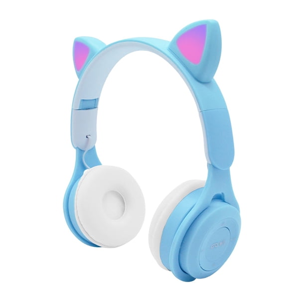 Auricures Inalámbricos Plegable de Oreja de Gato con Micrófono - Azul