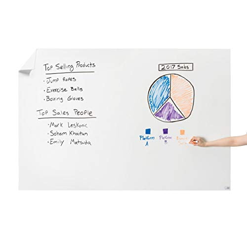 Think Board Premium Whiteboard Film Peel And Stick X Large White 4 X6 Extra Large Peel And Stick Dry Erase Board Wall Cling For Home And Office Removable Wall Decals Super Sticky Stain Proof