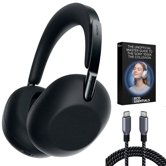 Sony 1000X THE COLLEXION Wireless Noise Cancelling Headphones Bundle with Deco Essentials 6 Ft Braided USB-C to C Cable Deco Gear Unofficial Master Guide to the Sony 1000X THE COLLEXION Headphones