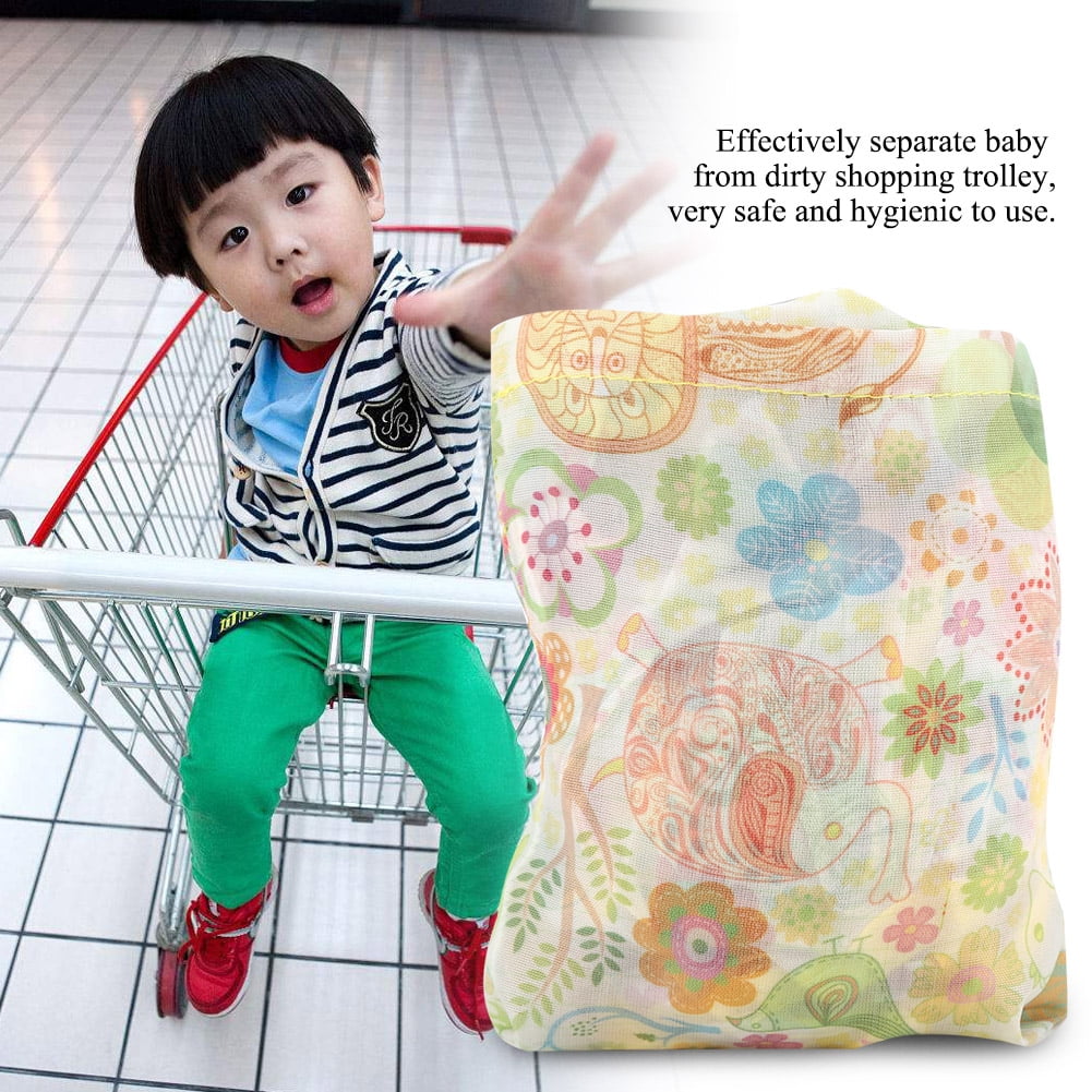 Rockyin 1Pc Baby Children Folding Shopping Cart Cover Anti Dirty Kids Trolley Seat Chair Cover Blue