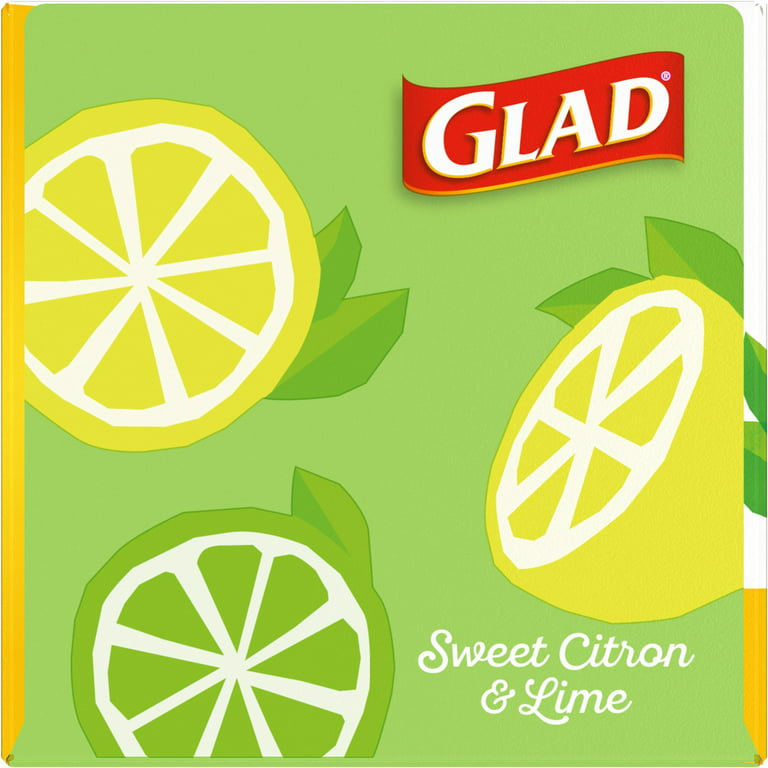 Glad Small Drawstring Trash Bag with Clorox, 4 Gal Lemon Fresh Bleach Scent 80 ct (Package May Vary)
